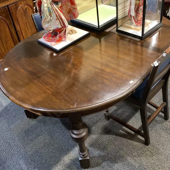 Edwardian Oak Six Piece Dining Room Suite
