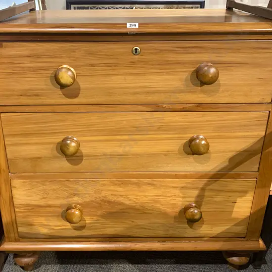 NZ Colonial Rimu Three Drawer Chest