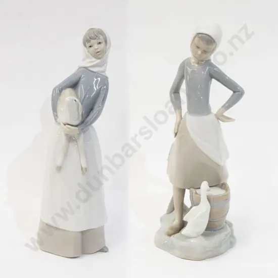 Lladro Figure of Lady with Lamb together with other Lladro Figure (AF)