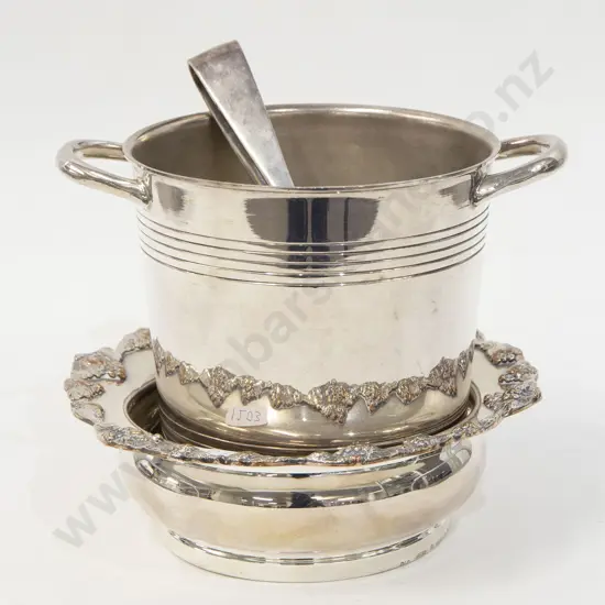 Small S/P Ice Bucket together with Wine Coaster