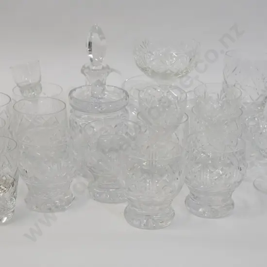 Lot of Assorted Crystal Glasses Etc