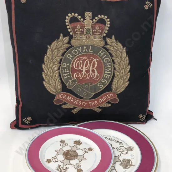 Three Pieces of Royal Comm. Including Cushion
