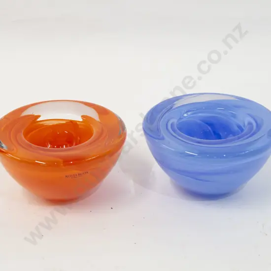 Two Kosta Boda Art Glass Dishes (One in Original Box)