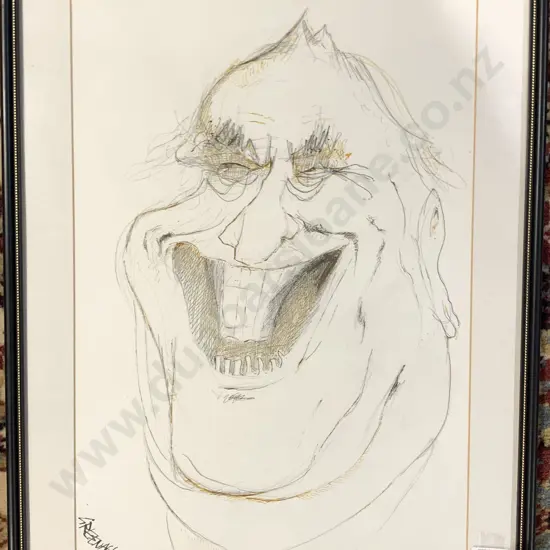 Caricature Sketch of Sir Edmund Hilary by Greenall