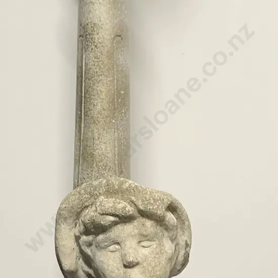 Concrete Garden Ornament of Boy Together With Large Decorative Candlestick