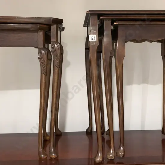 Three Piece Nest of Tables Together With Two Piece Nest of Tables