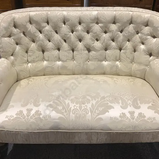 Queen Anne Style Button Back Settee