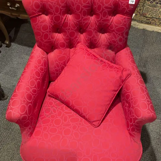 Button Back Fireside Chair in Modern Upholstery