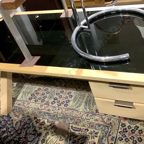 Modern Glass Top Office Desk