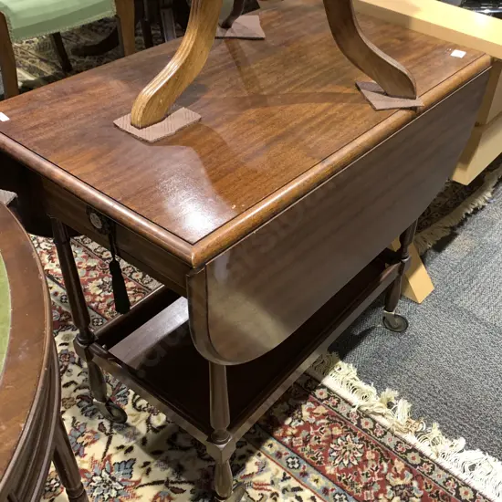 Mahogany Drop Side Tea Trolley
