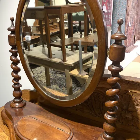 Toilet Swing Mirror With Barley Twist Supports