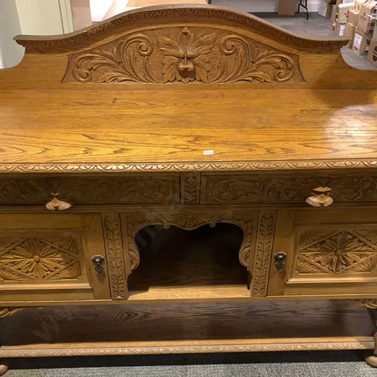 Carved Oak Sideboard