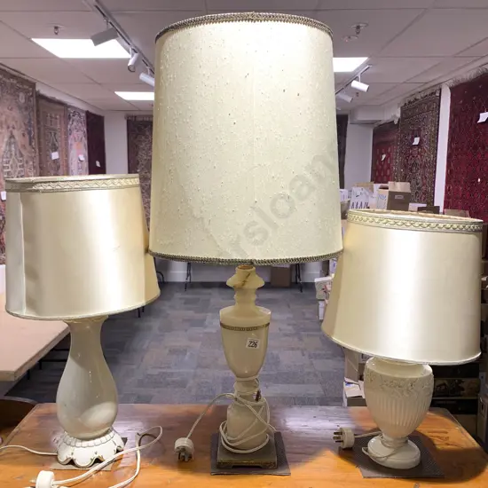 Four Various Table Lamps Including Onyx