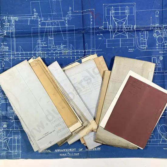 Carton Of Ships Blueprints & Other Plans & Drawings