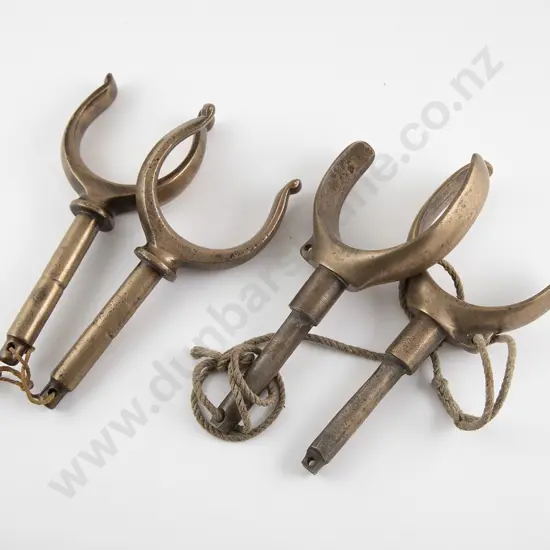 Two Pairs Of Antique Bronze Oar Locks