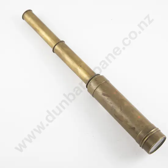 Small Late Vict All Brass 2 Draw Telescope
