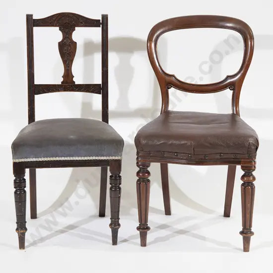 Vict Balloon Back Dining Chair & Stained Beech Single Chair