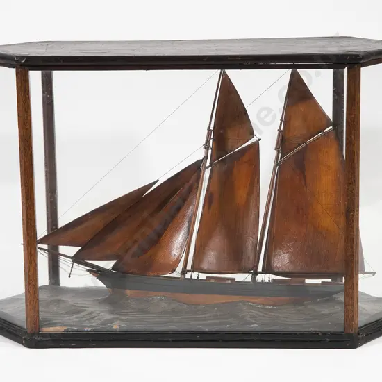 Diorama Display Of A Sailing Ketch