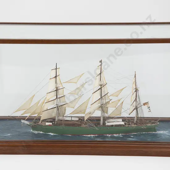 Glazed Model Of A Sailing Ship