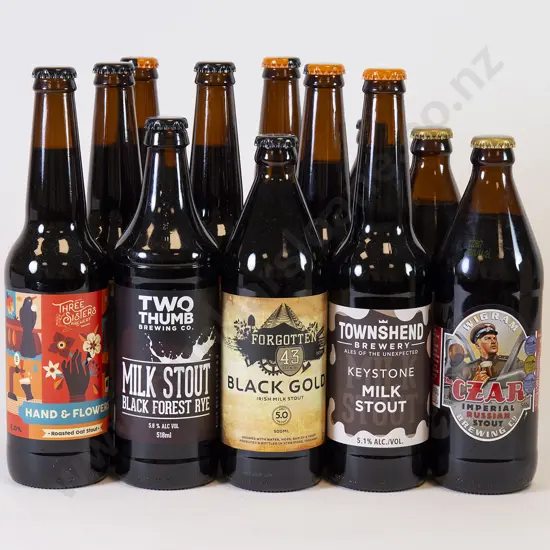 12 500ml Assorted Bottles of Stout