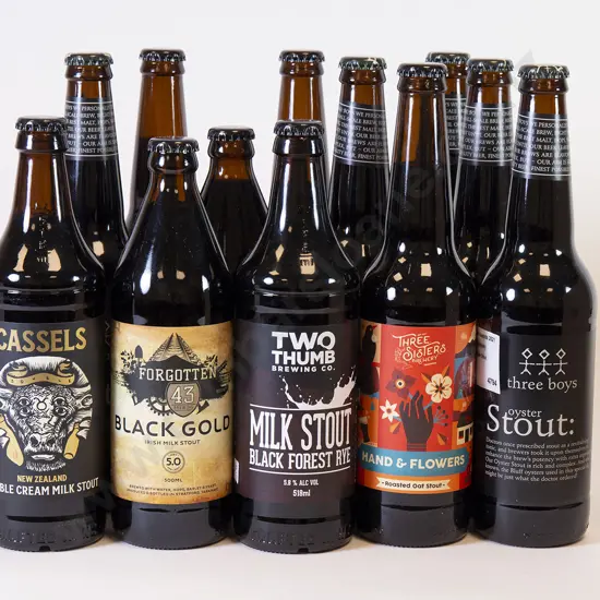 12 500ml Assorted Bottles of Stout
