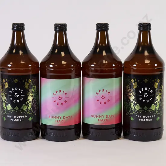 4 888ml Bottles of Sprig & Fern Assorted Beer