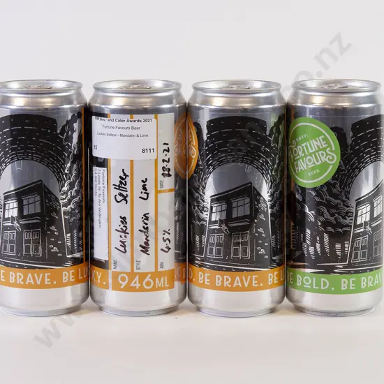 4 946ml Cans of Assorted Fortune Favors Seltzer