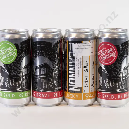 4 946ml Cans of Assorted Fortune Favors Seltzer