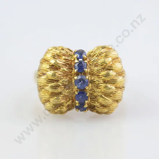 18ct Five Stone Sapphire Modern Design Dress Ring