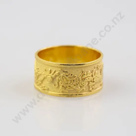 22ct Dragon and Phoenix Band Ring