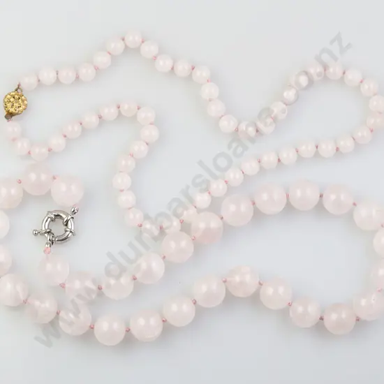 Two Rose Quartz Bead Necklaces