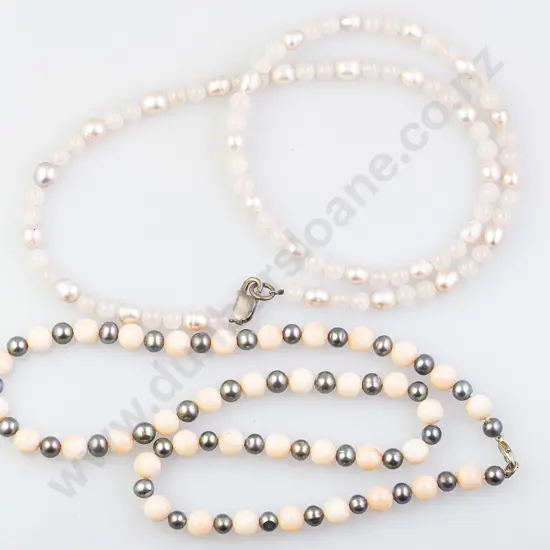 Rose Quartz and Pearl Necklace