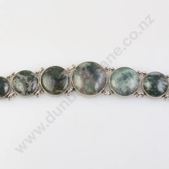 S/S Scottish Moss Agate Bracelet
