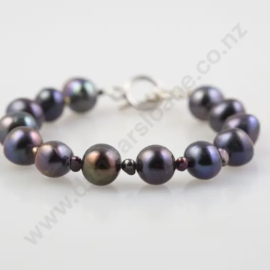 Uniform Fresh Water Black Pearl Bracelet