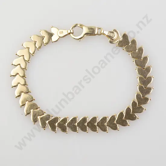 14ct Hinged Heart Link Bracelet