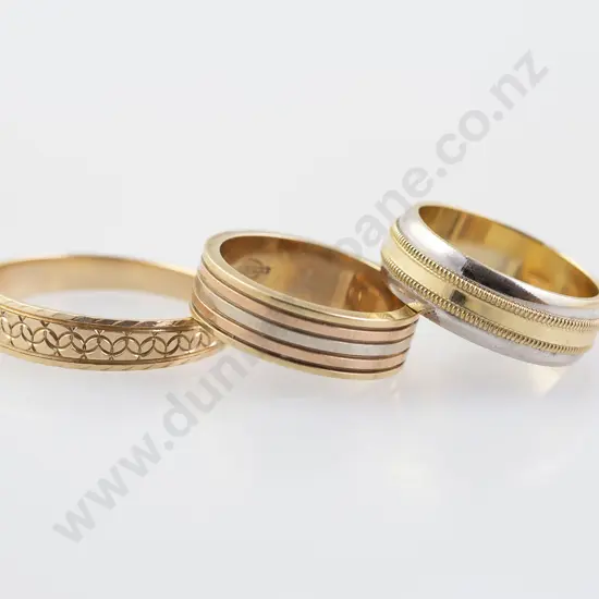 Two 14ct and 9ct Wedding Bands