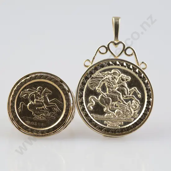 9ct St George Ring and Matching Pendant