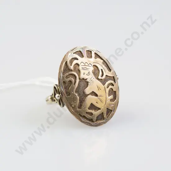 .800 Guatemala Aztec Design Ring
