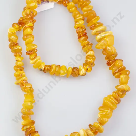 Single Strand Slightly Graduated Polish Amber Necklace