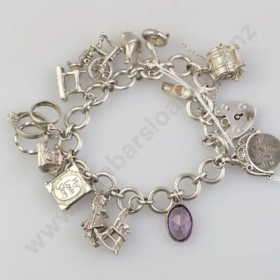 S/S Trace Link Charm Bracelet