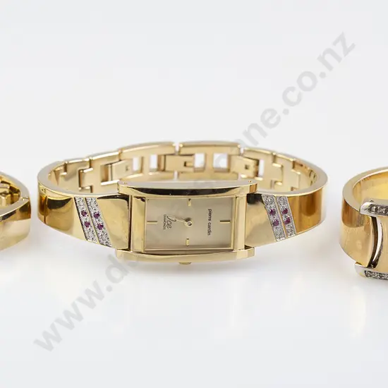 Two Pierre Cardin Ice Diamond Wrist Watches and Matching Bracelet