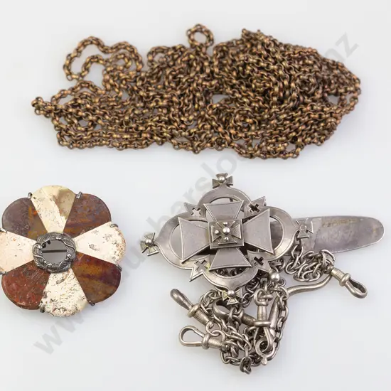 Two Victorian Metal Muff Chains