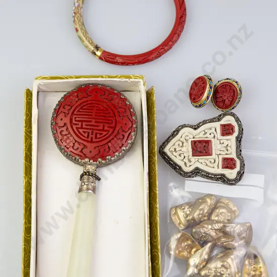 Chinese Cinnabar Lacquer Jewellery
