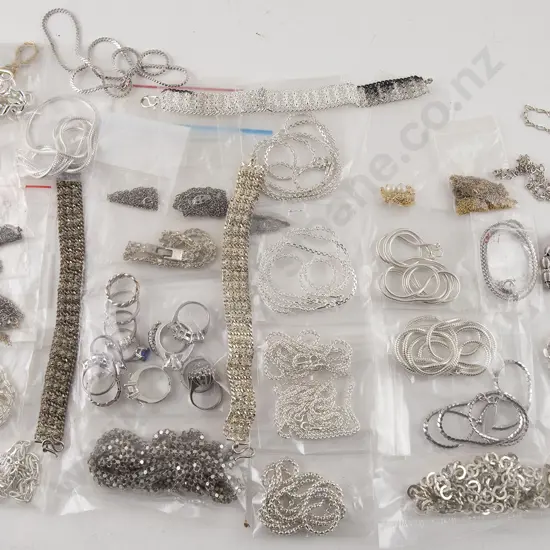 Qty Mixed Silver Plate Neck Chains