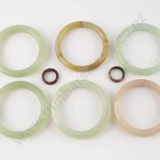 Six Jade Style Bangles and two rings