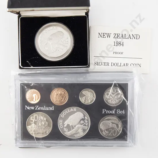 NZ 1998 Proof Coin Set and Silver Dollar
