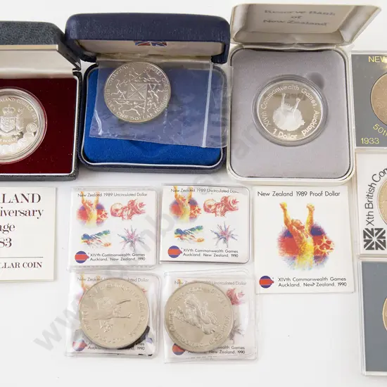 Three NZ Silver Proof Dollars and Unc