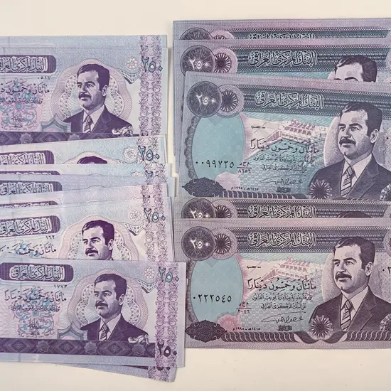 C2000 Central Bank of Iraq 250 Dinars Front: Saddam Hussein