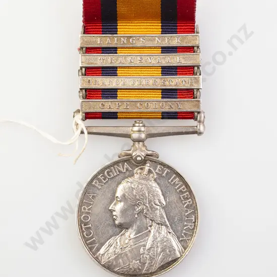 Queens South Africa Medal 1899 with Four Bars