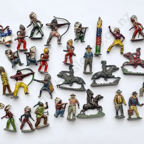 Collection Vintage Britains and Other Manufacture Cowboy and Indian Figures
